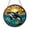 Stained Glass 5.9 Inch, variant on Orca Whale Stained Glass Art Panel Ocean Sunset Scene Circular Window Hanging Coastal Marine Decor