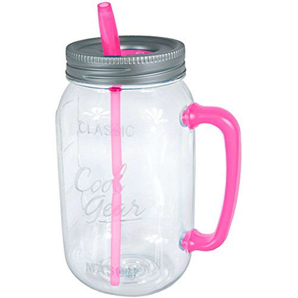 Cool Gear 64 Ounce Mason Jar Mug Water Bottle (Pink)