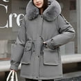 thumbnail image 3 of TKLPEHG Winter Coats for Women Fleece Lined Thicken Jackets Oversized Long Sleeve Waterproof Hooded Parka Jacket (Gray,XL), 3 of 4