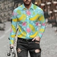 thumbnail image 7 of Xzbqbs Hawaiian Shirt for Men Long Sleeve Button Down Printed Dress Shirts Casual Fashion Lightweight Regular Fit Beach Shirts, 7 of 7