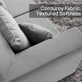 thumbnail image 4 of LUXAPA 140"Corduroy Sectional Sofa for Living Room, Comfy Cloud Couch with Movable Ottomans, Grey, 4 of 8