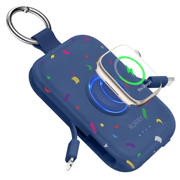 Cargador portátil Power Bank RORRY 5000 mAh con cables integrados