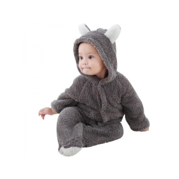 Newborn Baby Winter Warm Bear Jumpsuit Snowsuit Fleece Hoodie Romper S-XL