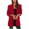 thumbnail image 4 of biudgviw Womens Business Casual Blazer Lapel Neck Work Office Suit Jackets Long Sleeve Elegant Dressy Fall Outwear with Pockets, 4 of 7