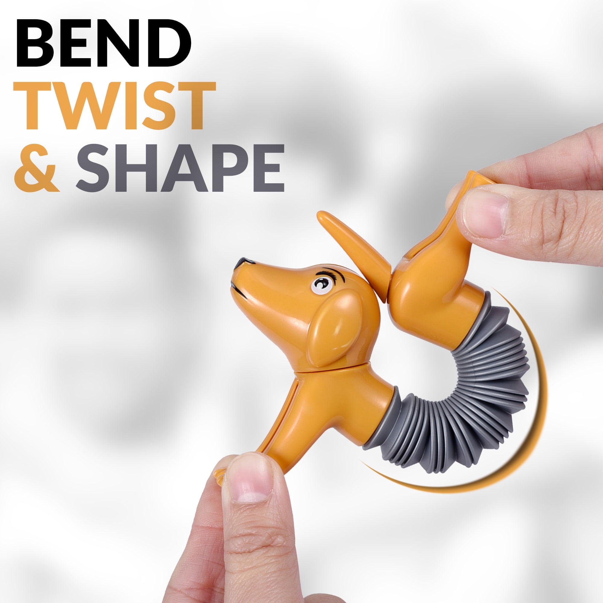 10 Pcs Animal Shape Sensory Pop Tubes Fidget Toys for Kids - Stress Relief Spring Sensory Toys