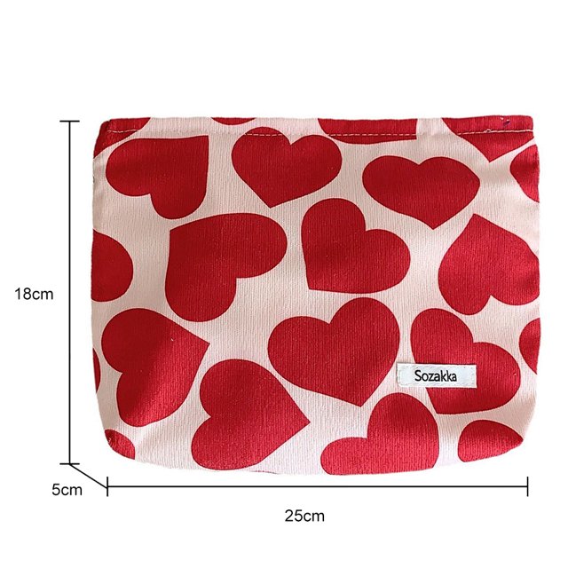 Bolsa cosmético de pana Love Women Vintage Beauty Bag Lindo neceser (rojo) Hugtrwg Para Estrenar