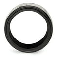 thumbnail image 2 of Black Titanium Men's and 925 Sterling Silver-Inlay Unique Design Wedding Band Ring Size 11.5, 2 of 8