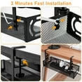 thumbnail image 3 of Under Desk Cable Management Tray Black, IRmm Cable Management Under Desk No Drill, Cable Tray with Clamp for Desk Wire Management,Desk Cable Management Box for Office, Home - No Damage to Desk, 3 of 8