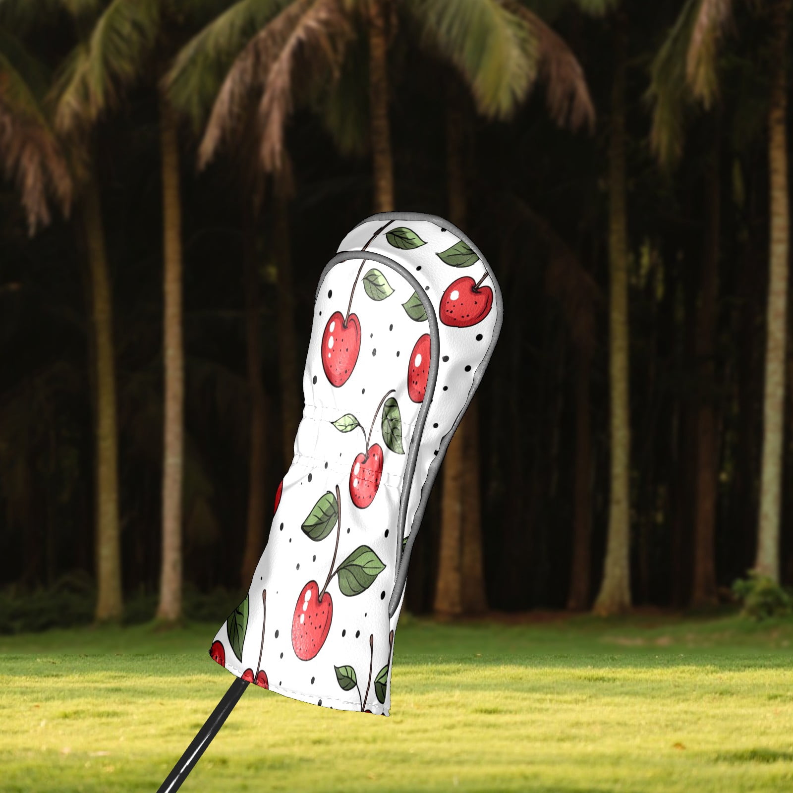 Golf Head Covers Cherry Blossom Pattern for Driver, Wood & Hybrid, Premium Waterproof PU Leather with Plush Lining, Delicate Floral Golf Gifts