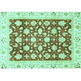 thumbnail image 1 of Ahgly Company Indoor Rectangle Oriental Turquoise Blue Traditional Area Rugs, 5' x 8', 1 of 4