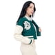thumbnail image 2 of Chamarra Para Mujer Bomber Varsity Mangas Pu Quarry Color Verde, 2 of 4