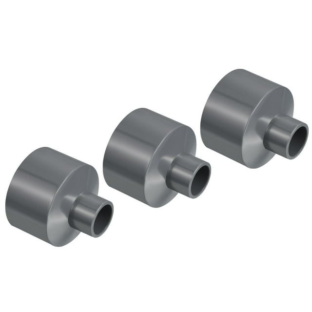 Unique Bargains Raccord Droit pour Tuyau de Réducteur 50x20mm, Gris 3 Pack