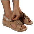 thumbnail image 4 of AXXD Brown Sandals for Women Clearance Under $10 Flat Shoes Ladies Beach Sandals Summer Non-Slip Causal, 4 of 4