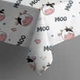 thumbnail image 5 of White Cow Colorful Moo Pattern Square Tablecloth,Waterproof Square Table Cover,Wipeable Spillproof Washable Table Cover for Home Kitchen Party Decor 52"x52"(132x132cm), 5 of 6