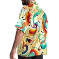 thumbnail image 3 of Note Men's Short Sleeve Poplin Shirt with Spread Collar Tops, Casual Printed Button Down, Summer Beach Shirt for Men - Unisex, Stylish Men's Shirts, 3 of 6