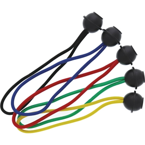 Assorted Ball Bungees - 6in. and 9in., 30-Pc. Set, Heavy-Duty Rubber, 5 Colors