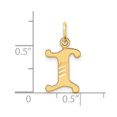 thumbnail image 2 of Auriga Fine Jewelry 14K Yellow Gold Diamond-cut Letter I Initial Charm for Women, 2 of 6