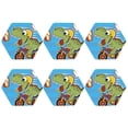 thumbnail image 2 of Pofeuu Dinosaur Riding a Motorcycle Print Leather Coasters Set of 6, Round Cups Mugs Mat Pad for Home Kitchen Heat Resistant Drink Coasters,Hexagon, 2 of 7