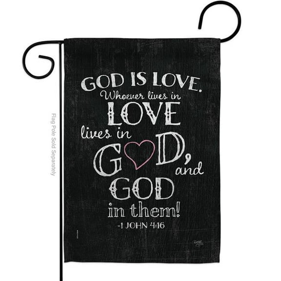 Breeze Decor G153067-BO God is Love Garden Flag Religious Bible Verses 13 x 18.5 in. Double-Sided Decorative Vertical Flags for House Decoration Banner Yard Gift
