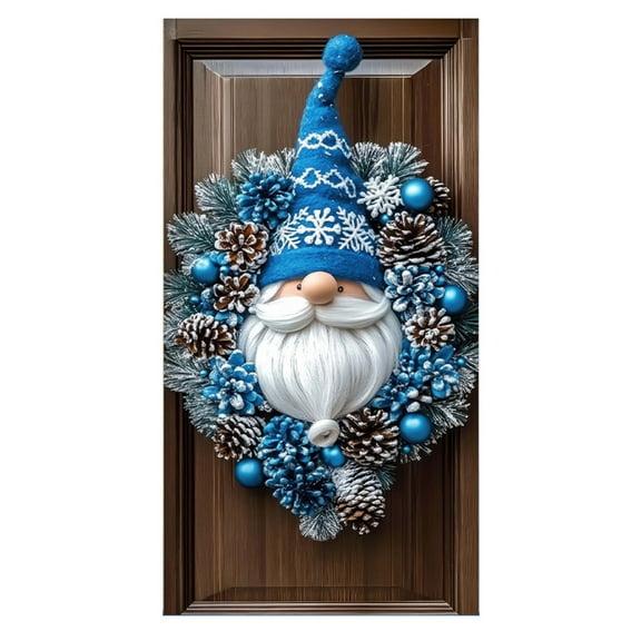 Christmas Door Cover Decoration, 71"x35" Merry Christmas Gnome Door Hanging Banner Backdrop, Photography Background for Winter Xmas New Year Decor
