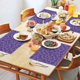 thumbnail image 2 of Purple Leopard Print Summer Placemats Table Placemats Set Of 4-Linen Kitchen Washable Placemats Table Mats 11.8"x17.7"Non-Slip Heat Resistant, 2 of 6