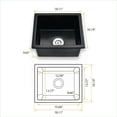 thumbnail image 5 of Undermount Single Basin Bar Sink Quartz Deep Black easy-clean for Kitchen Prep Areas, 5 of 8