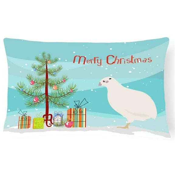 Carolines Treasures BB9324PW1216 Texas Quail Christmas Canvas Fabric Decorative Pillow, Teal, 12H x16W, multicolor