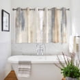 thumbnail image 3 of Beige Grey Kitchen Curtains Short 45 Inch Length, Abstract Mottled Art Retro Modern Painting Grommet Top Bedroom Living Room Curtains, Light Filtering Cafe Curtain Drapes 2 Panels Set 84''x45'', 3 of 9