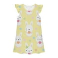 thumbnail image 2 of Chenglor Girls Nightgowns Easter Bunny Print Flutter Sleeve Pajamas Toddler Nightgown with Rabbit#Z04 Light Yellow 9-10 Years, 2 of 4