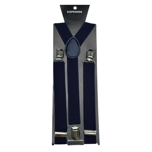 GASTROPOD Suspenders for Men Clips Adjustable Length Suspenders for Men Heavy Duty Elastic Polyester Strap Unisex Solid Colors Men's Suspenders 2.5x100cm,Navy Blue