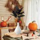 thumbnail image 1 of Planta de Hoja de Arce Artificial - Decoración Otoñal de Plástico Negro para Acción de Gracias y Halloween, Arreglo de Calabaza Artificial Realista de 40 Cm con Hojas de Imitación Realistas, 1 of 6