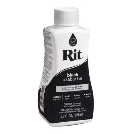 (2 Pack) Rit Dye Liquid 8oz-Black (Best Black Fabric Dye For Denim)