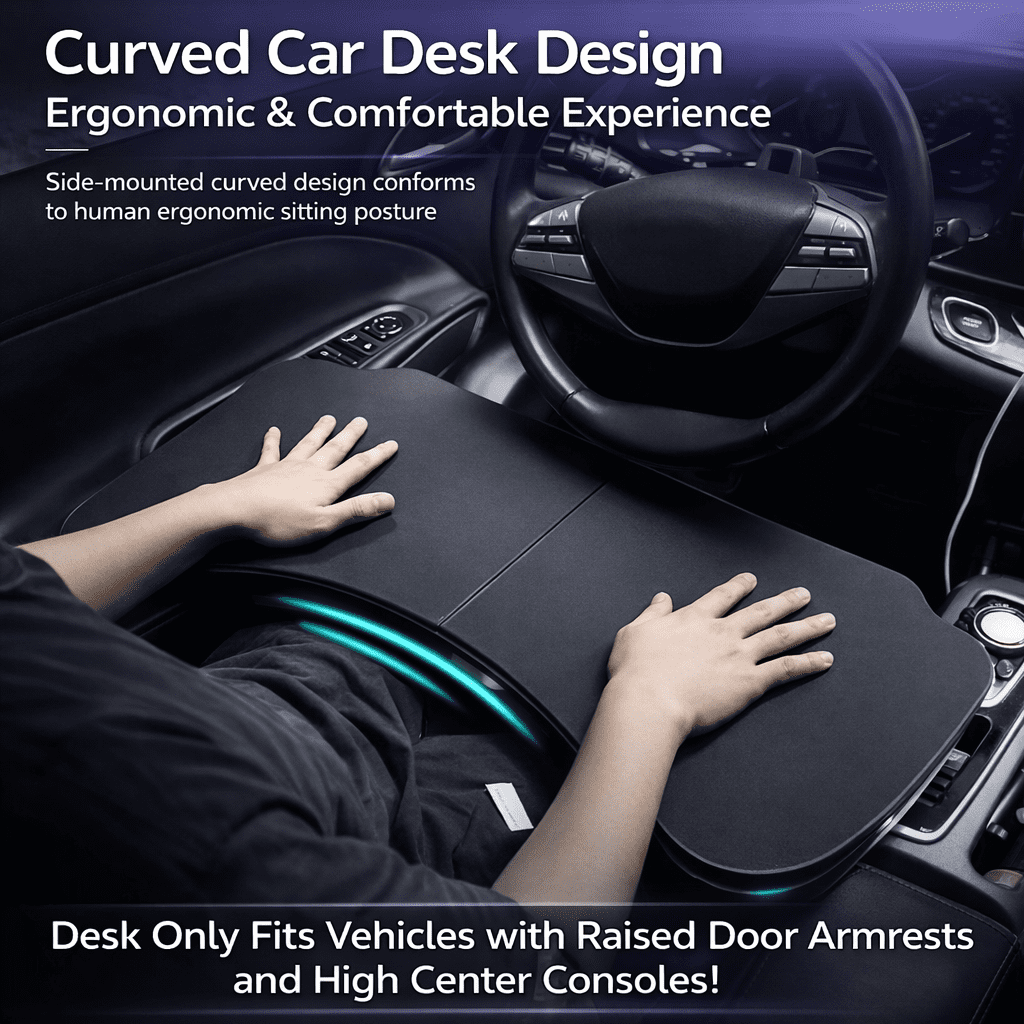 Foldable Car Frontseat Table Tray, Portable Vehicle Desk for Laptop, Food & Travel, Multipurpose Car Folding Table for Dining, Work & Entertainment
