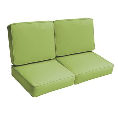Humble And Haute Sloane Apple Green 47 Inch Indoor Outdoor Corded Loveseat Cushion Set