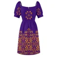 thumbnail image 5 of Fiery Floral Folk Pattern Sleeveless Dress elegant dress Aesthetic clothing Women's dresses, 5 of 6