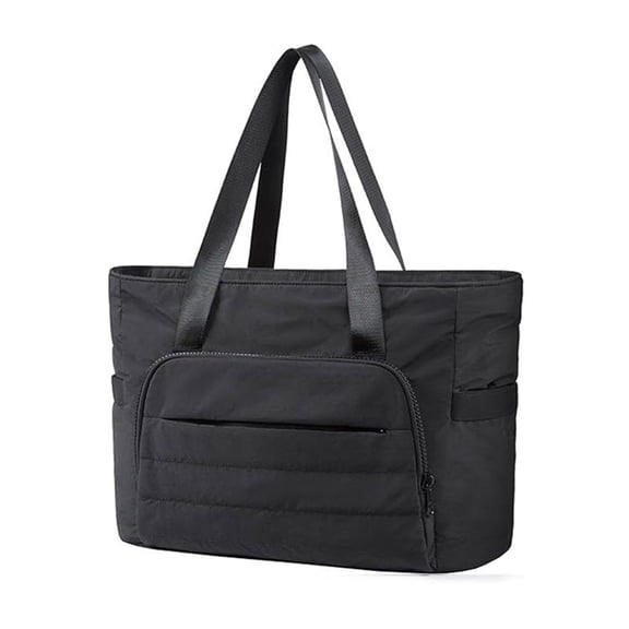 Quilted Shoulder Bag with Multiple Pockets for Women Lightweight Large Handbag with Mat Strap for Travel Work Gym