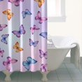 thumbnail image 4 of Butterfly and Purple Orange Pattern Modern Waterproof Shower Curtain Set with 12 Hooks, Washable Decorative Bathroom Shower Curtain, 4 of 6
