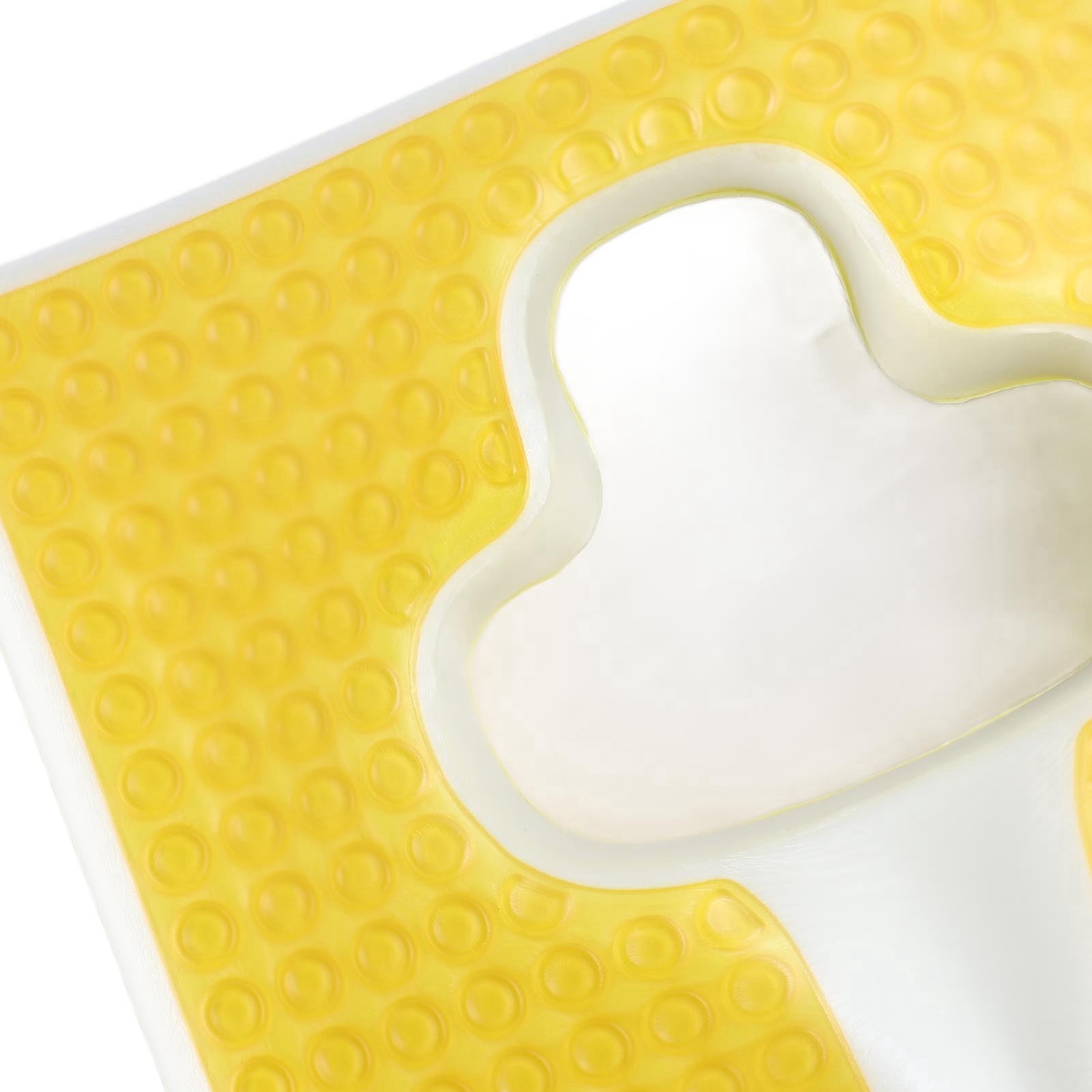 LAZIOEGR Yellow Memory Foam Sitting Pad with Gel, Triangular Slope T Shaped Nursing Cushion for Chair and Car Seat, Tailbone Relief Butt Pillow, 17.32 x 14.96 x 2.36 inches / 44 x 38 x 6 cm