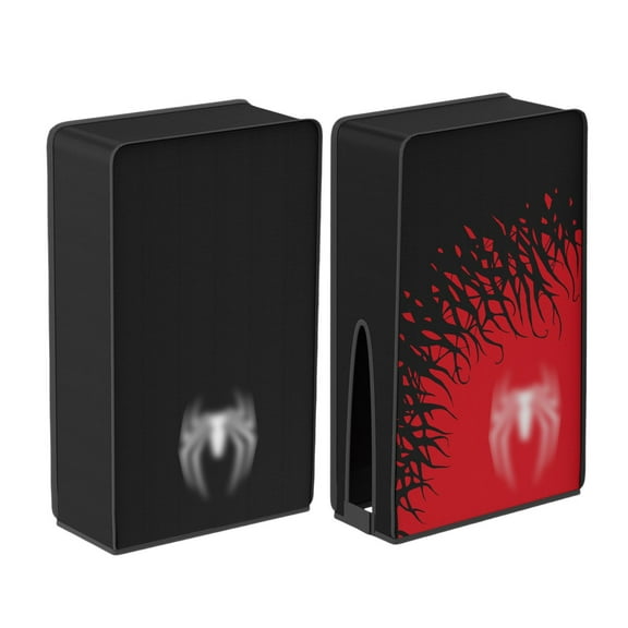 Protective Case for PS5 Pro Game Console Digital or Disc Version, Washable Anti-scratch and Dust Proof Cover-Black Red