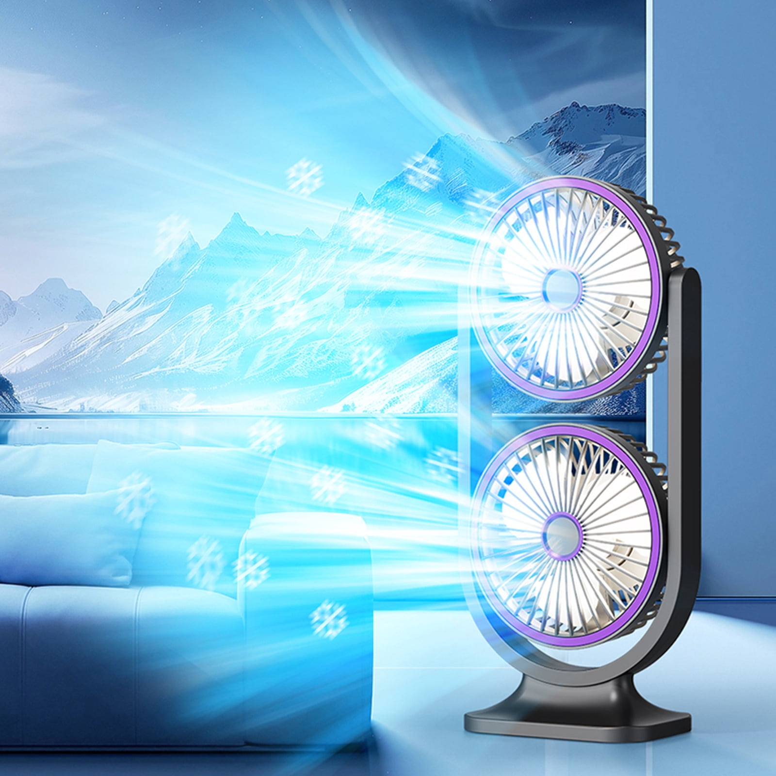 1. Head USB Rechargeable Fan, Portable Cooling Fan with Quiet for Home Office Travel Car Bedroom Living Room