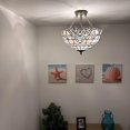 thumbnail image 2 of Tiffany Ceiling Lights White Stained Glass Baroque Style LED Bulbs Included for Bed Room Living Room Entryway16"W*16"D*16"H, 2 of 5