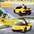 thumbnail image 4 of Licensed Lamborghini Huracan Ride on Car by OLAKIDS, 12V Kids Electric Vehicle Battery Powered Toy with Remote Control, LED Lights, Spring Suspension, Bluetooth, MP3, Aged 3-8 Years, 4 of 9