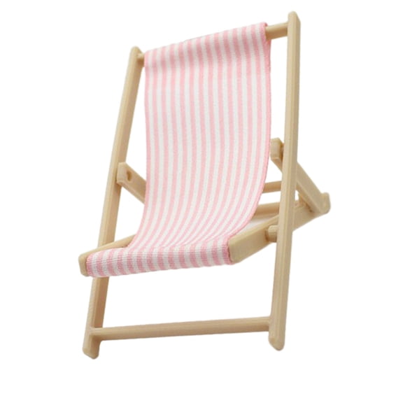 Sinyiin Realistic Plastic Lounger Folding Chair Vintage Plastic Zakka for 1:12 Doll House