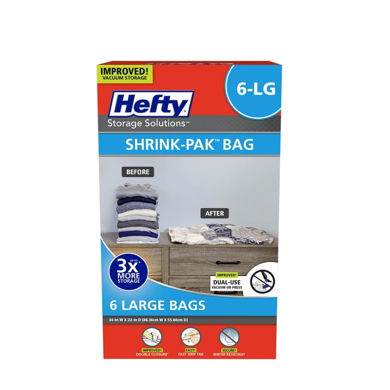  Hefty Shrink-Pak – 6 Extra Large Vacuum Seal Storage