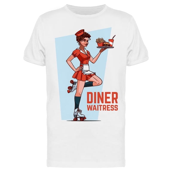 Diner Waitress T-Shirt Men -Image by Shutterstock, Male 3X-Large