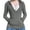 Grey, variant on Women's Deep V Neck Hoodies Slim Fit Drawstring Casual Solid Loose Long Sleeve Pullover Tops Sweatshirt