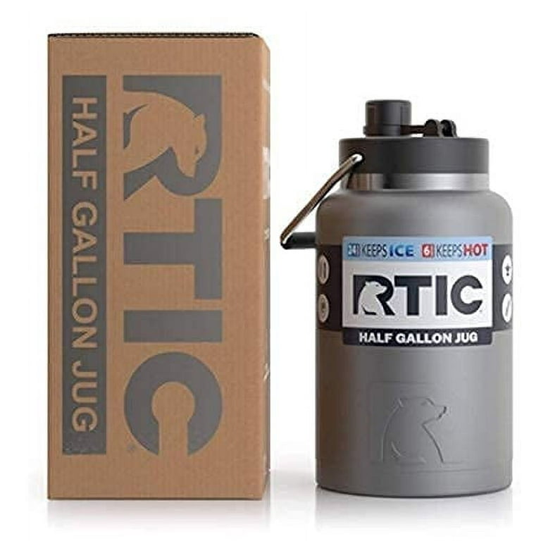 RTIC Half Gallon Jug with Handle, Vacuum Insulated Water Bottle Metal  Stainless Steel Double Wall Insulation, Thermos Flask Hot and Cold Drinks,  Sweat Proof for Travel Hiking and Camping, Graphite 