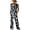 Navy, variant on Women's Geometric Print Two-Piece Outfit Round Neck Short Sleeve Top and Elastic Waist Wide Leg Pants with Pockets for Casual Everyday Wear