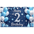 thumbnail image 2 of Decorative Design Happy Birthday Banner Balloon Decoration Happy 2nd Birthday Polyester Material Colorful Theme for Kids Party Event Decoration Indoor Celebration, 2 of 8