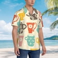 thumbnail image 5 of Bixox Men's Hawaiian Shirts Men's Vintage Cup Print Short-Sleeve Shirt-Large, 5 of 8